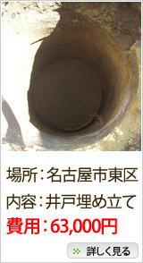解体事例：名古屋市東区　井戸埋め立て（費用63,000円）